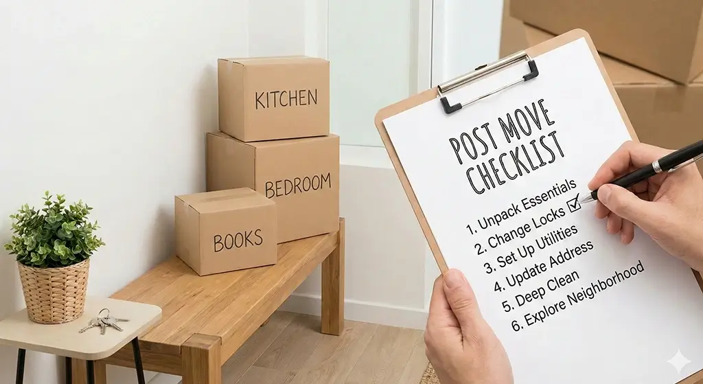 post move checklist for new home setup